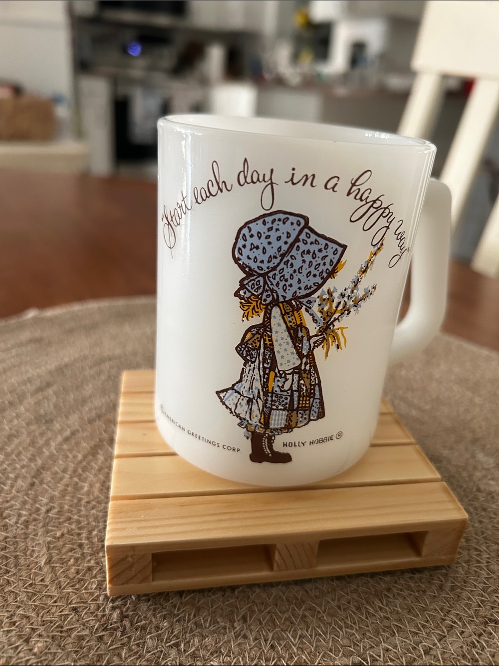 Holly Hobbie White Ceramic Mug - 1972 Vintage